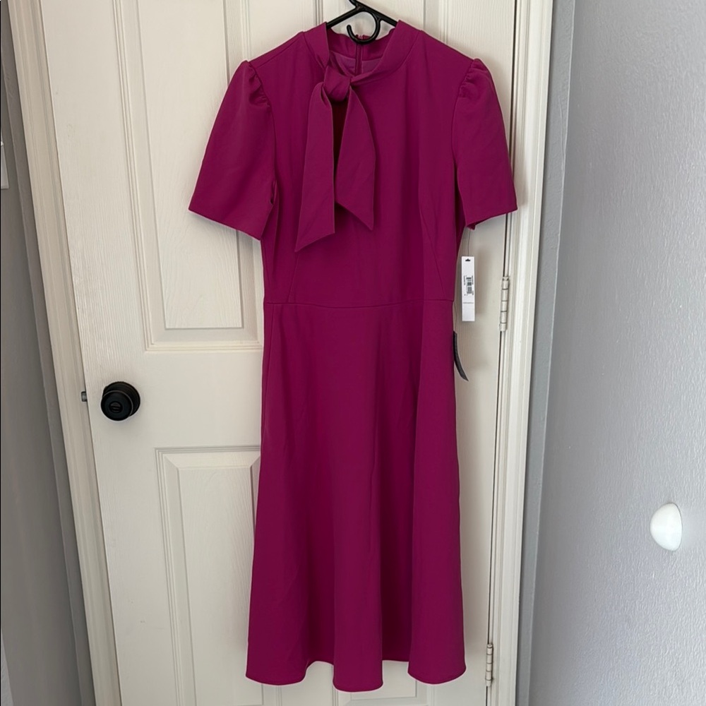 Elegant Fuchsia Necktie Dress